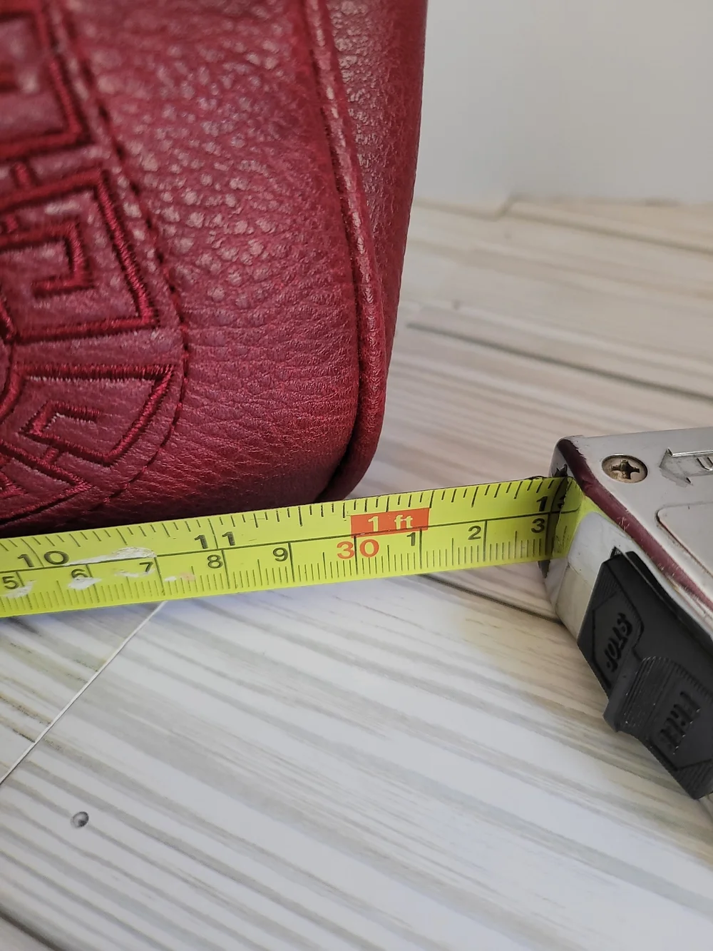 Montana West Burgundy Structured Satchel with Tassel Charm